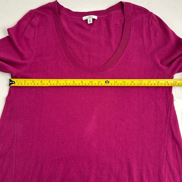 H by Halston magenta high-low scoop neck long sleeve sweater M - Picture 7 of 10